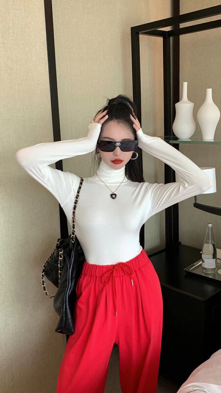 [Yuan Xi] Solid color versatile Korean version bottom shirt YS4-3027 # LSL