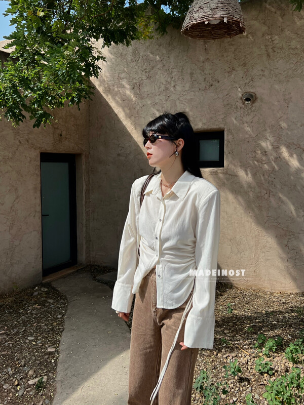 [Ousha MADEINOST] New side drawstring waist padding shirt in early autumn 87053