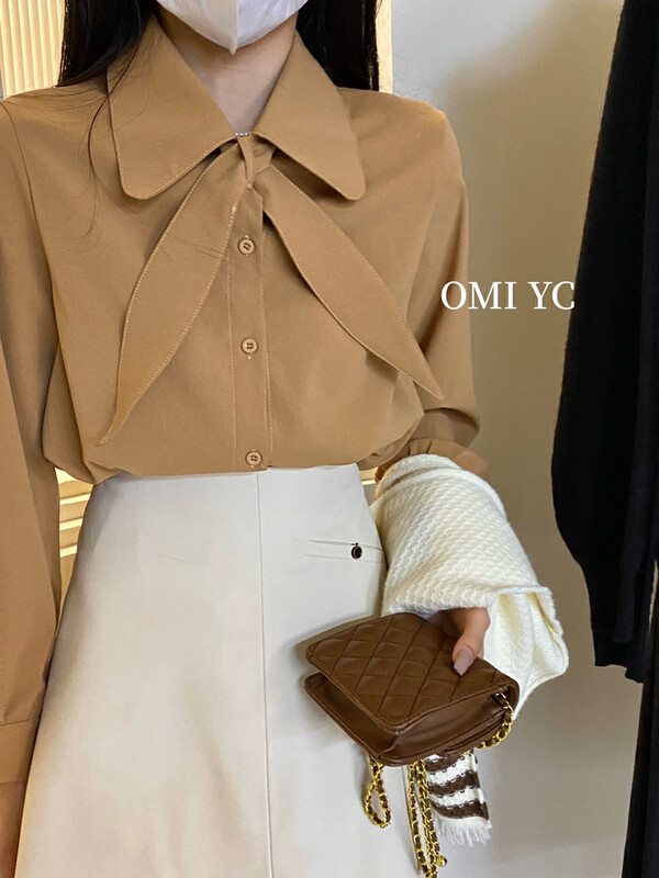 [O MI] Korean Versatile Rabbit Ear Collar Shirt Must Ear 88218