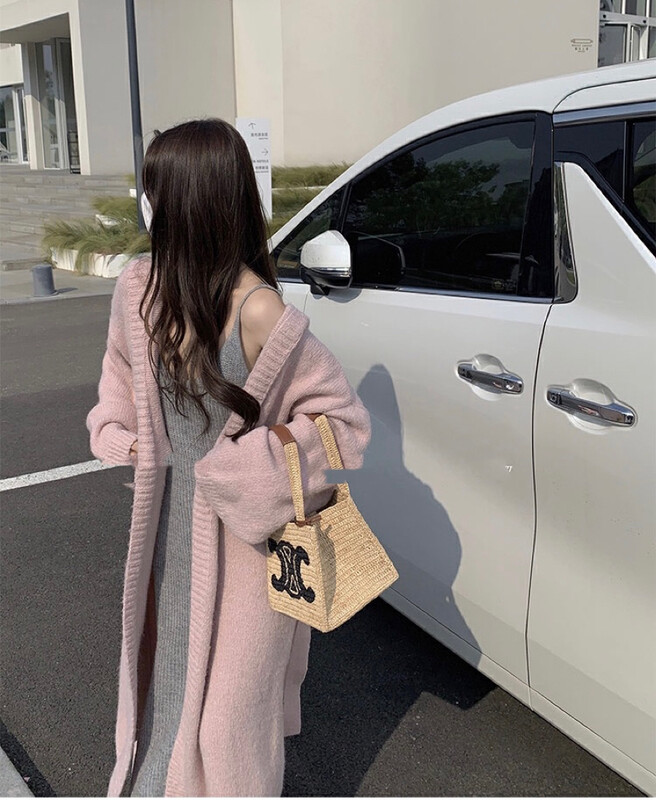 direct seeding ⑬! Winter on the new![Amanda] Korean version lazy loose long warm sweater (with a belt) 5248 # PCZ
