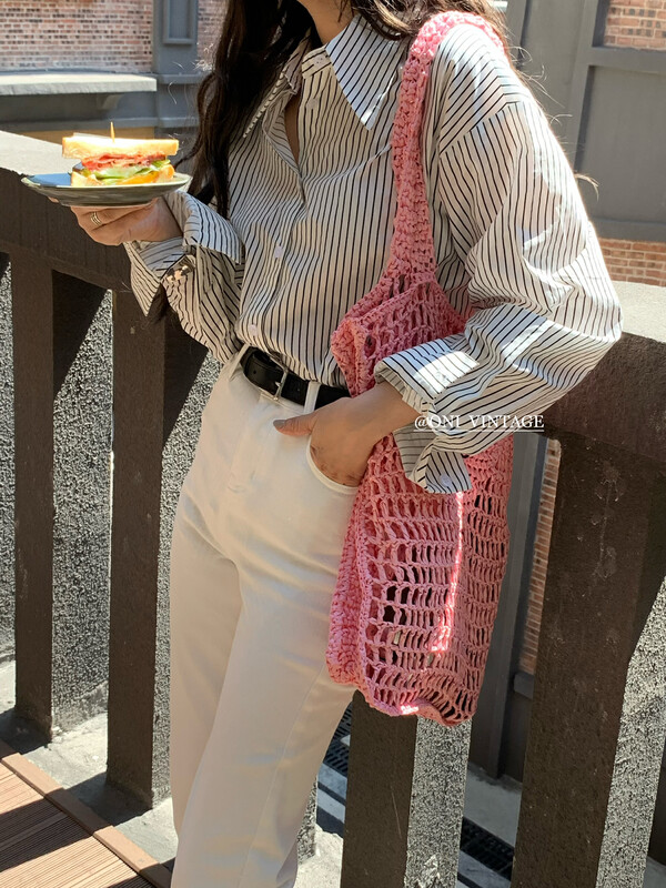 [ONIVINTAGE Ernie] Classic Stripe Design Joker Shirt OH226S4506