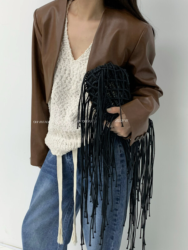 [ONIVINTAGE Ernie] Korean version of the niche leather short coat leather coat OH226U6389