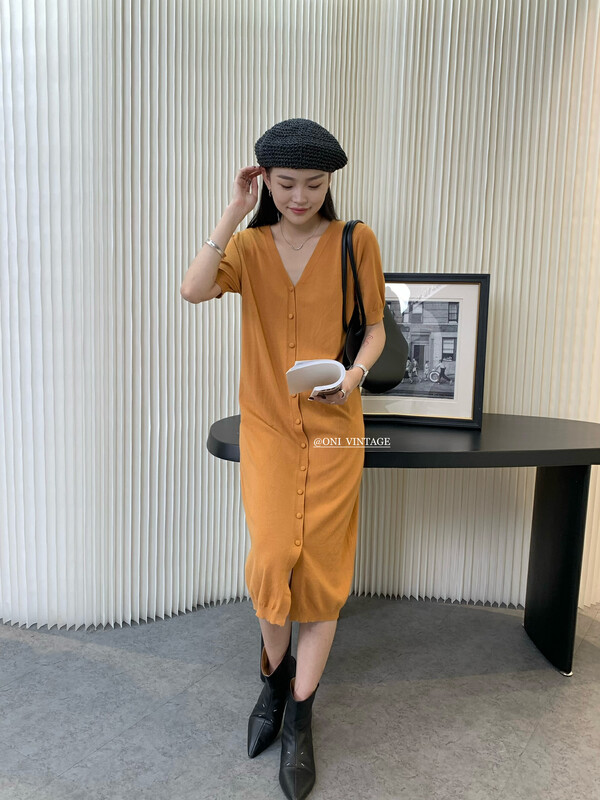[ONIVINTAGE Ernie] V Dress Dress Dress OW226M6110