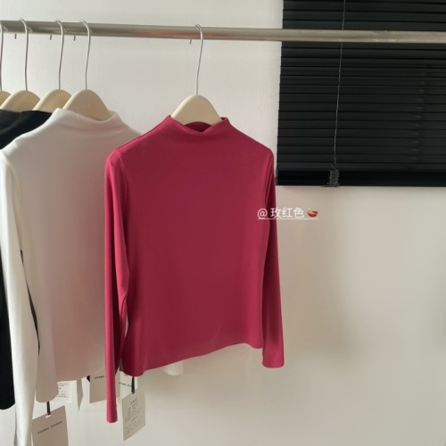 METWO muscle bottom liquid bottom bottom t solid color skin feeling 5 color rose red autumn and winter new micro turtleneck collar bottom shirt