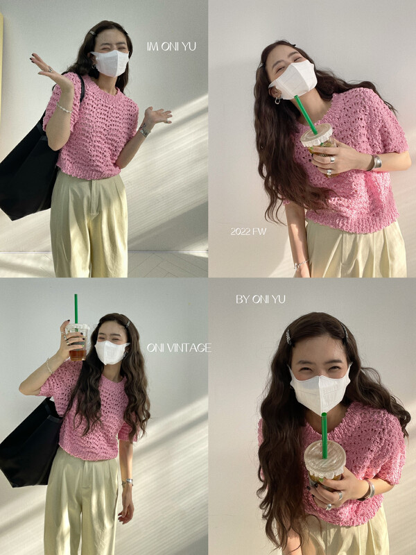 [ONIVINTAGE Ernie] Round neck hollow design sweater OY226N6302