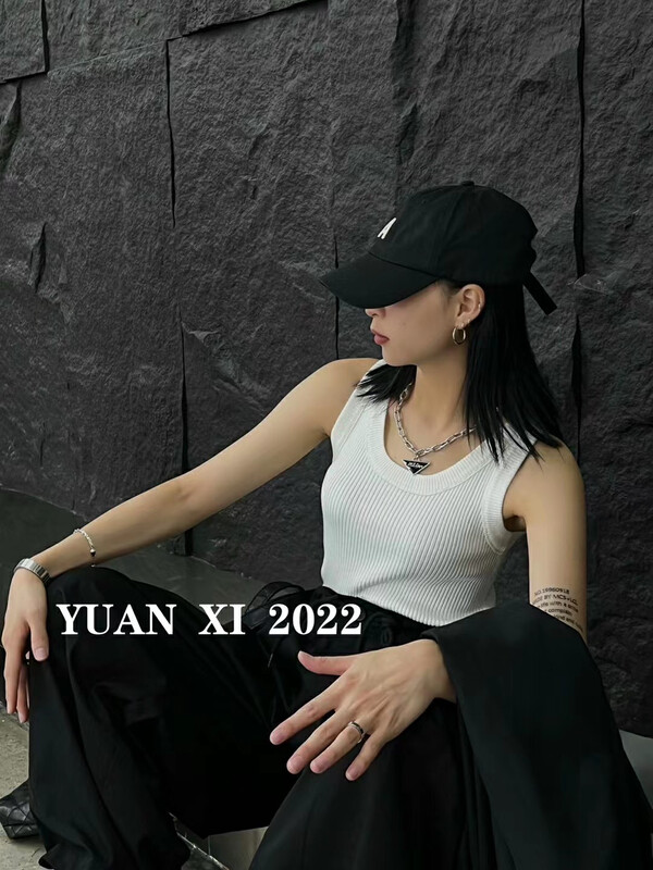 Autumn on the new![Yuan Xi] Knit high elastic wool U-neck vest / sling 1009 # LSL