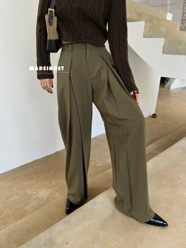 [Osha MADEINOST] New autumn discount wide leg show skinny pants 87196