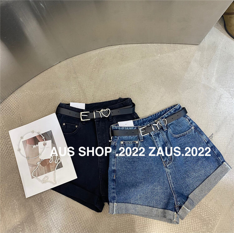 Autumn on the new![AUS] High denim shorts (with belt) S03-1 # LSW