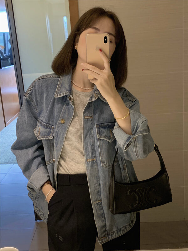 Autumn on the new![ONEDAY] Single-breasted casual, simple and comfortable denim coat YS-81108 # L