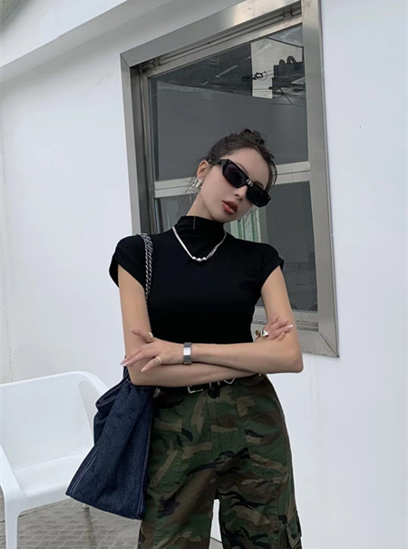 Early autumn on the new![Yuan Xi] Thin half collar sleeveless vest / sling YS3-3021 # LSL