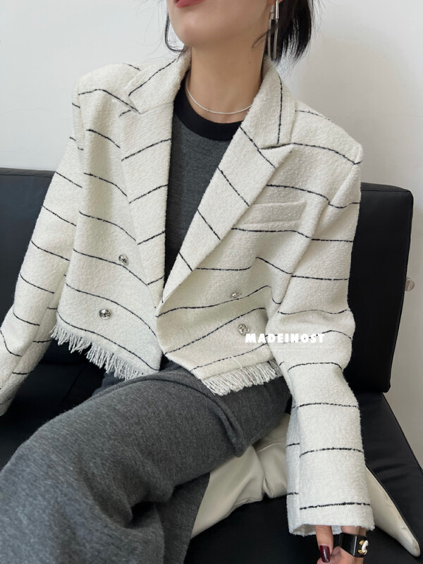 [Ousha MADEINOST] A new high-class style short coat with fringed fringe in autumn 87189