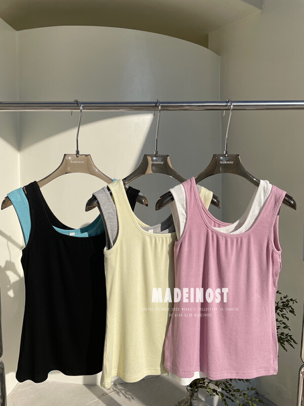Original price: 22.56! [Osha MADEINOST] Summer interior match must be versatile high elastic solid color comfortable vest / sling YS1-86130