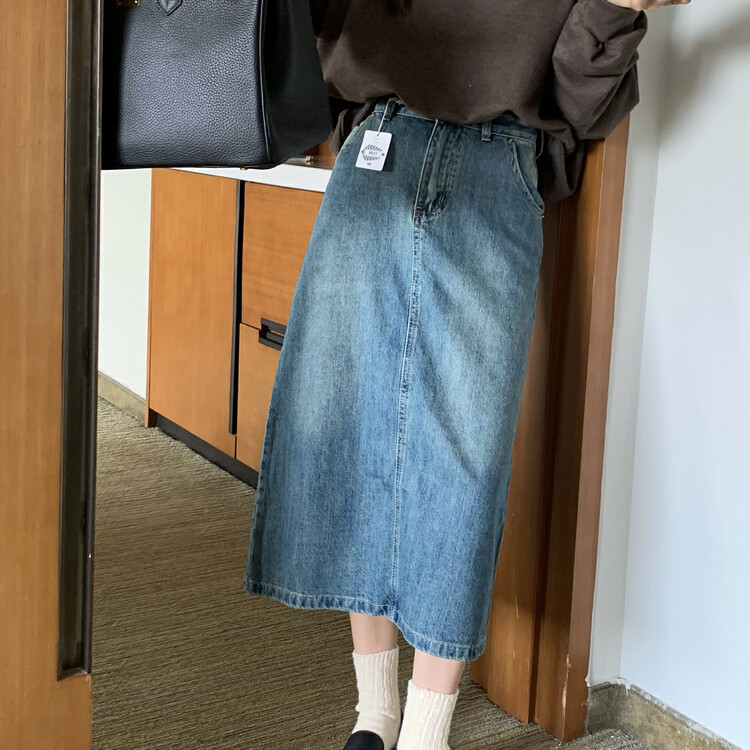 New autumn style! [MEET ME] Korean casual loose skinny denim skirt 61529 # L