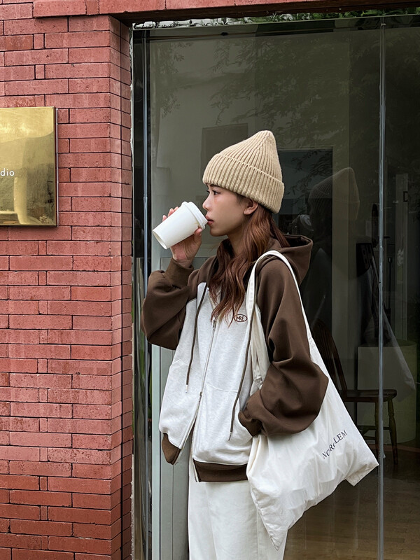 Autumn on the new![EVER TRUE] Splice Korean Loose hoodie 91020 # CLS