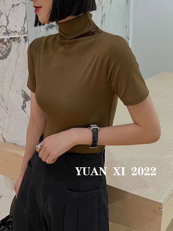 Autumn on the new![Yuan Xi] versatile half-high collar solid color bottom shirt YS2-3030 # LSL