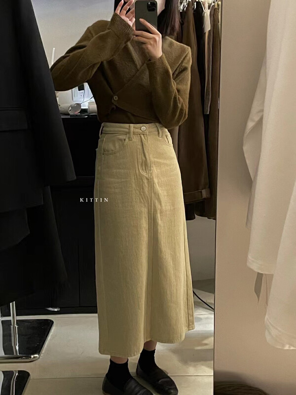 [KITTIN] Korean Cotton Brushed Versatile Skirt 6138