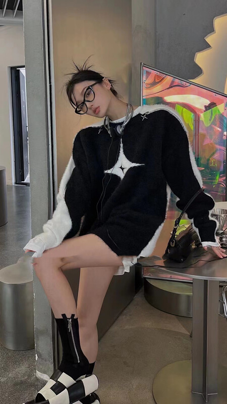 Autumn on the new![MI] Korean version design sense zipper warm sweater 1620 # PCZ