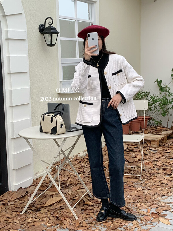 Winter on the new![O MI] thickened small wind round collar short coat 33212 # FHX