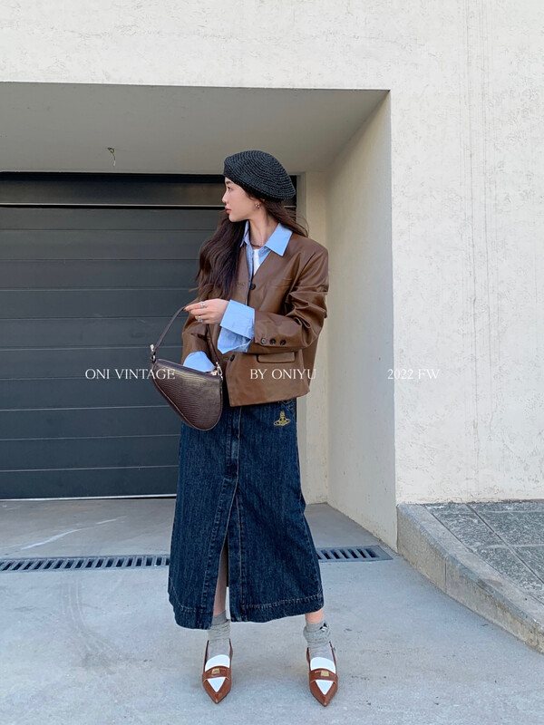 [ONIVINTAGE Ernie] Detachable shirt flip leader leather coat leather coat OH226U5883