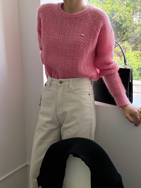 [EVER TRUE] Korean version of long-sleeved round neck loose warm sweater (content of 28% wool) 15009 # CLS
