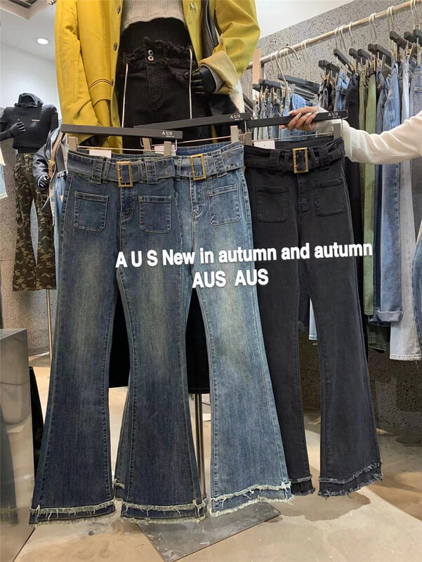 [AUS] Vintage Double trouser Legs Microhorn jeans (with a belt) YS1-G616 # LSW