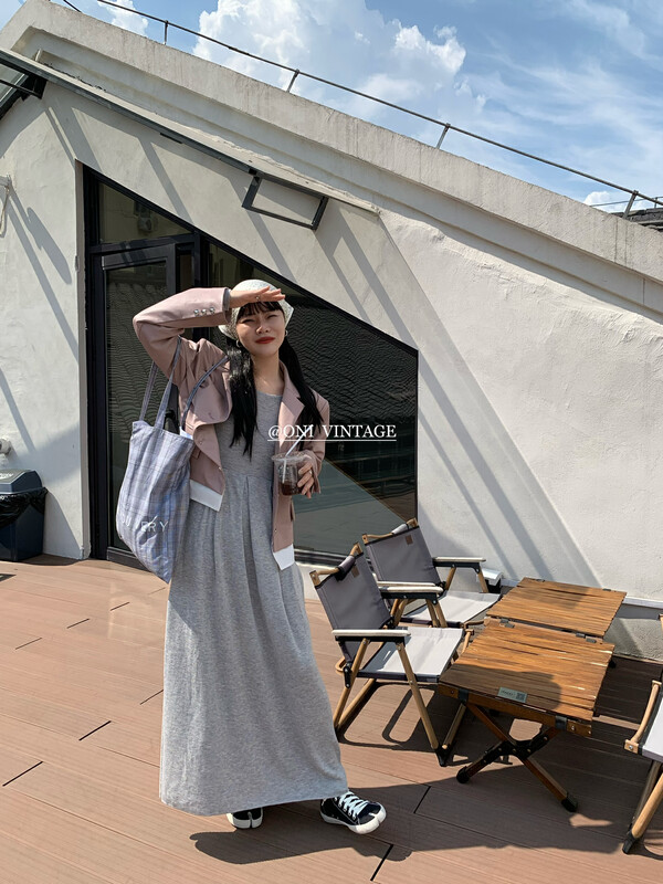 [ONIVINTAGE Ernie] Long Sleeve U-neck long woolen Dress dress OW226M6122