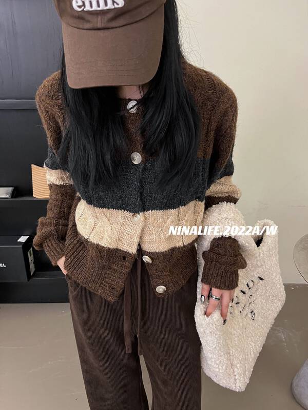 Winter on the new![NINA LIFE] Single Breasted Cardigan 850 # ZXL