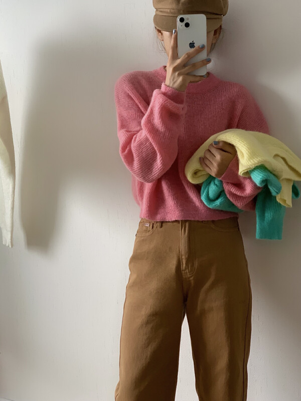 Autumn on the new![EVER TRUE] Round neck loose simple warm Sweater 85006 # CLS