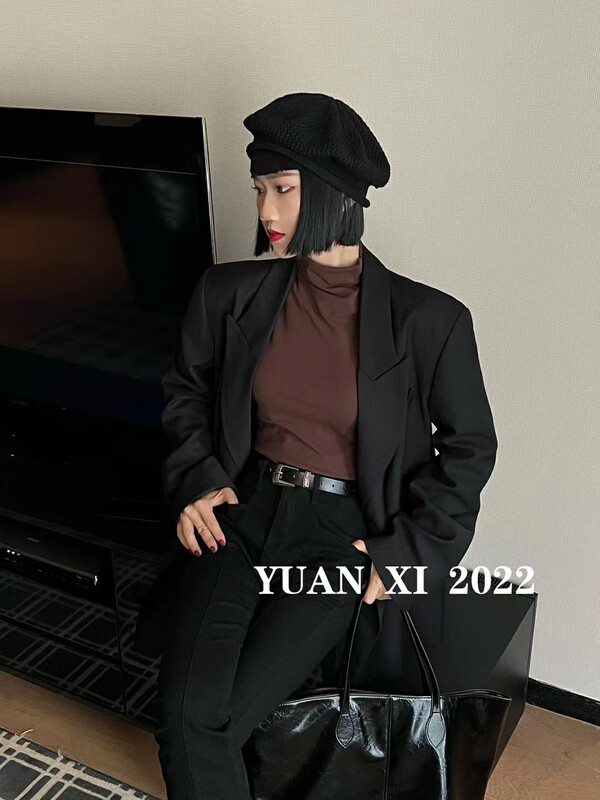 Autumn on the new![Yuan Xi] High collar, simple and versatile bottom shirt 346 # LSL