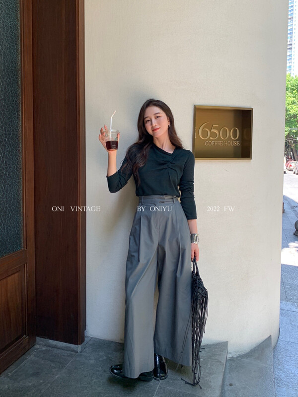 [ONIVINTAGE Ernie] Design sense commuter pants slacks UH226P6383 # CQW