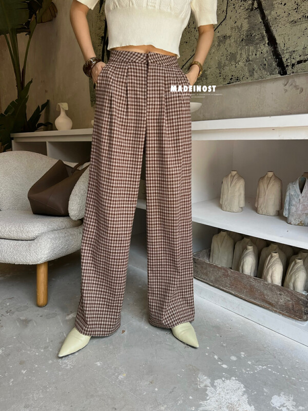 [Osha MADEINOST] New Fall vintage plaid wool trousers 87195
