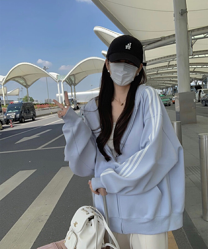 Autumn on the new![Amanda] Korean version loose lazy boyfriend wind hoodie 8808 # PCZ