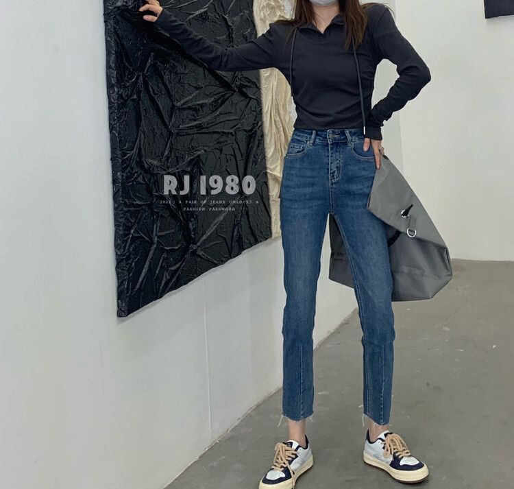 [1980] Autumn New Popular Pocket Patch Color Slim Harun Jeans 2A63251