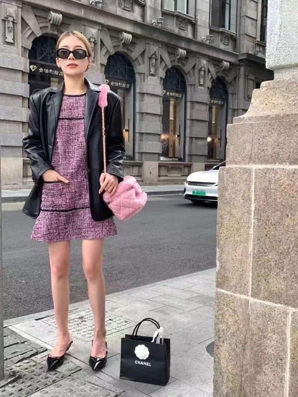 Winter on the new![Yan Zhen] Small fragrant wind round collar high quality vest dress 75333 # PCZ