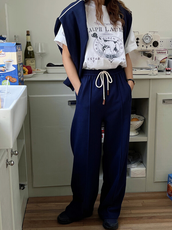 Autumn on the new![EVER TRUE] Loose waist Wide Leg Tracks 33608 # CLS