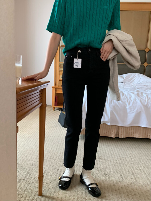 Early autumn on the new![MEET ME] Casual Stretch Straight Tube Jeans 61396 # L