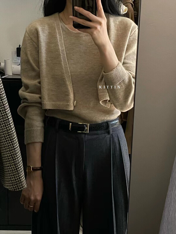 [KITTIN] Korean version design sense of two sets of sweater 1522