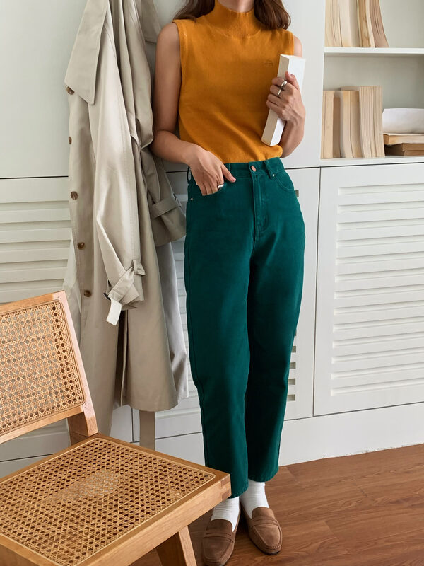 Autumn on the new![EVER TRUE] Korean version nine points candy color jeans 66051 # CLS