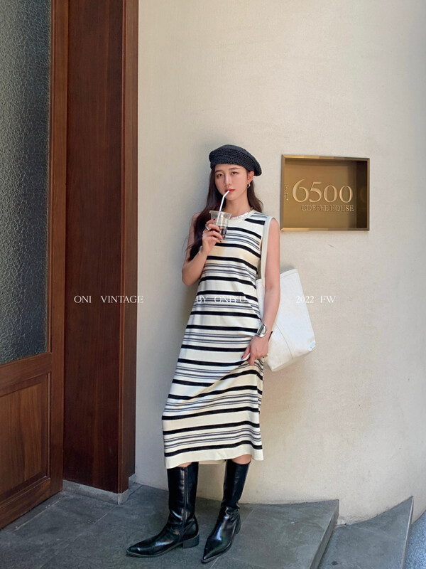 [ONIVINTAGE Ernie] Sleeveless Wairy Dress Dress OW226M6106