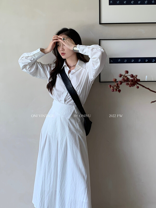 [ONIVINTAGE Ernie] Commuter Casual Shirt Half Dress Set OH226A5924