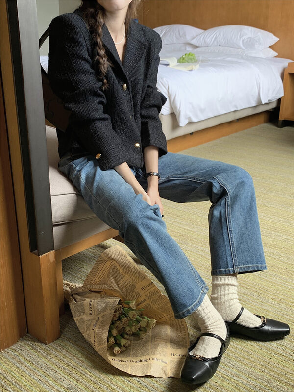 Autumn on the new![ONEDAY] Small Direct Tube Comfort versatile Jeans YS-7075 # L
