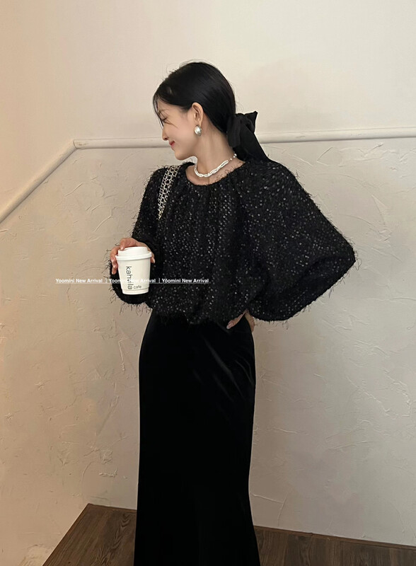 Autumn on the new![YOOMINI] Temperament sweet round collar shirt Q16208-W # WPL