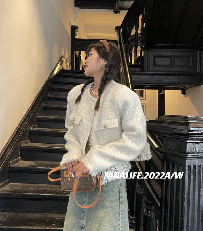 New winter style! [NINA LIFE] tassel style short coat 6365 # ZXL