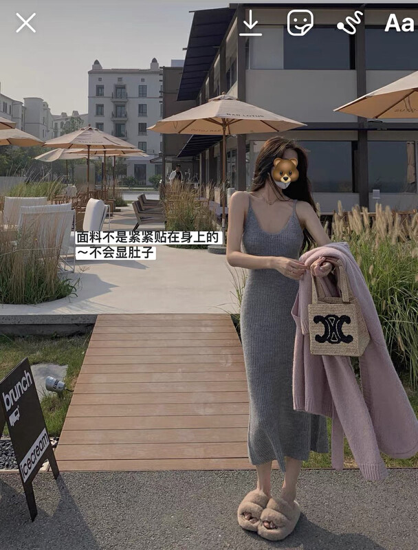 Live broadcast ｜! New winter style! [Amanda] Fashion V-neck Slim Slim Slim Slim Strap Dress (dress only) 5262 # PCZ