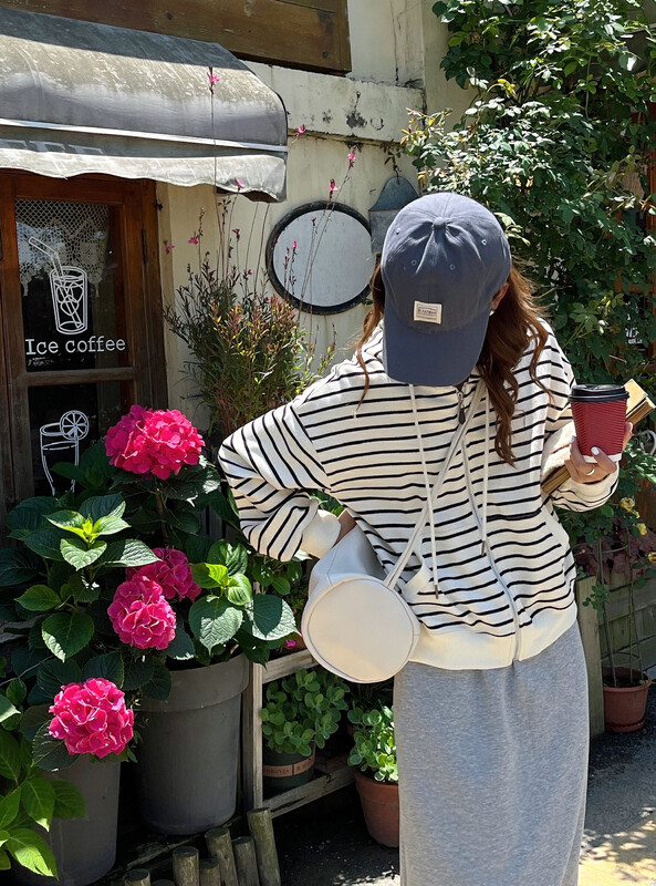 New autumn style! [EVER TRUE] Personalized striped casual hooded zippered sweater 31509 # CLS