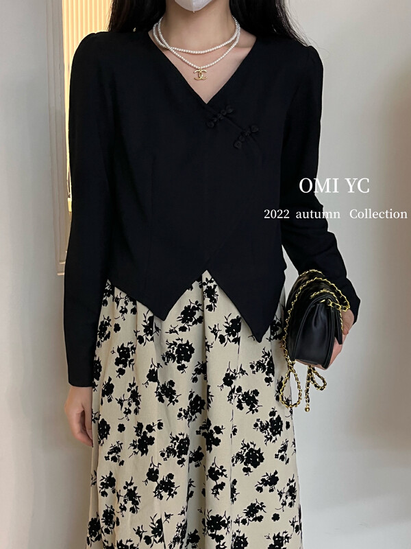 Original price: 43.99! [O MI] Vintage new Chinese plate buckle top small shirt 88725 # FHX