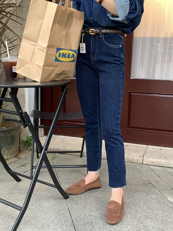 Early autumn on the new![MEET ME] Stretch 9 Point Straight Tube Jeans 61397 # L