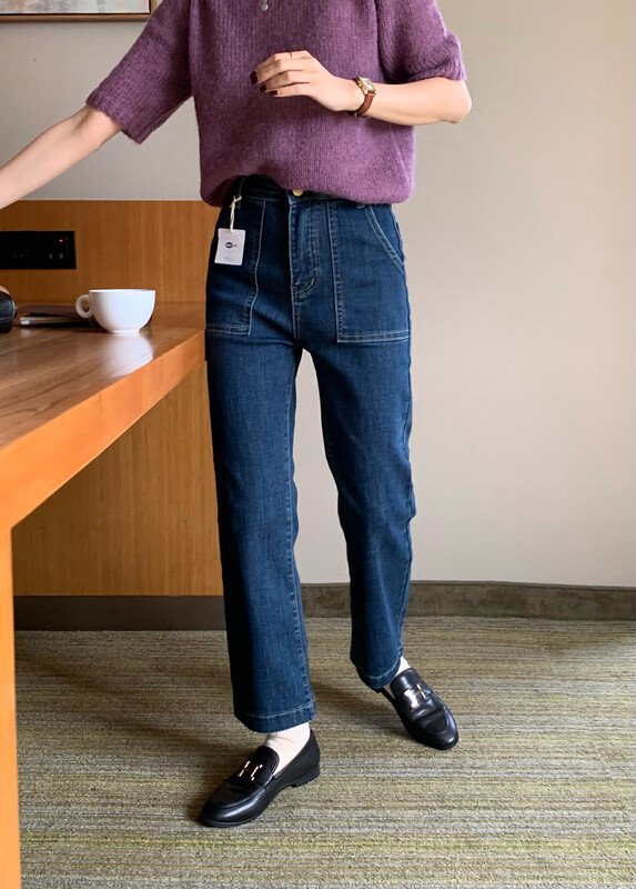 Autumn on the new![MEET ME] Simple and versatile casual jeans 61519 # L