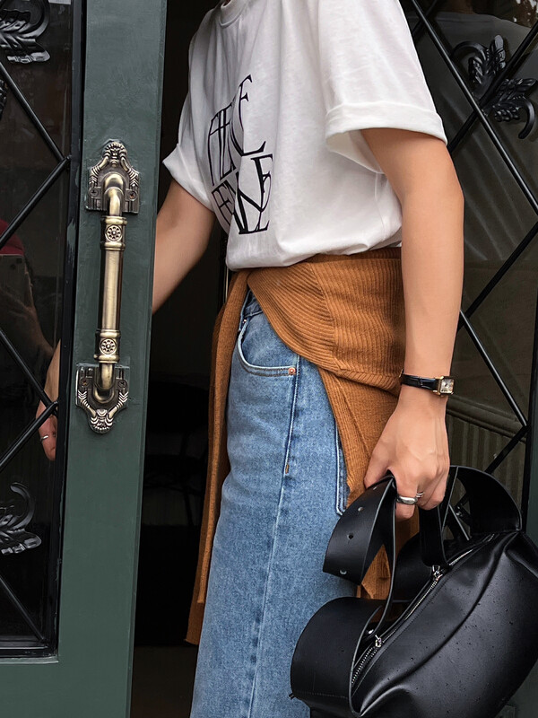 Autumn on the new![EVER TRUE] Korean Loose Letter Print Short Sleeve T-Shirt 31521 # CLS