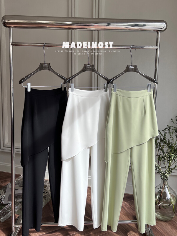 Original price: 73.32! [Osha MADEINOST] Fake two irregular design sense wide leg pants YS1-86159
